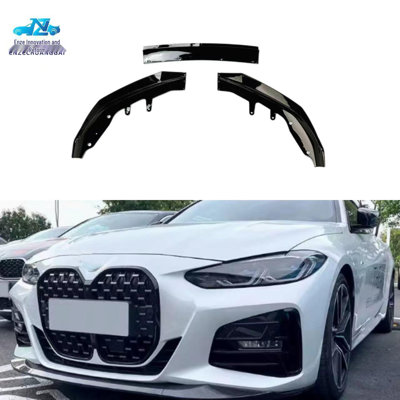 BMW 4 Series G22 Bright Black MP Front Lip Body Kit G22 MP three-section front lip (gloss black)