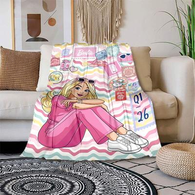 1pc Barbie Limited Edition Spring 2024 Cartoon Blanket,Portable Throw for Travel & Camping, All Season Cozy Blanket,Ideal Gift