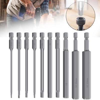 S2 Steel Hexagon Head Allen Wrench Electric Drill Bit Set 1/4 Inch Electric Multifunctional Screwdriver Bit Magnetic Tip