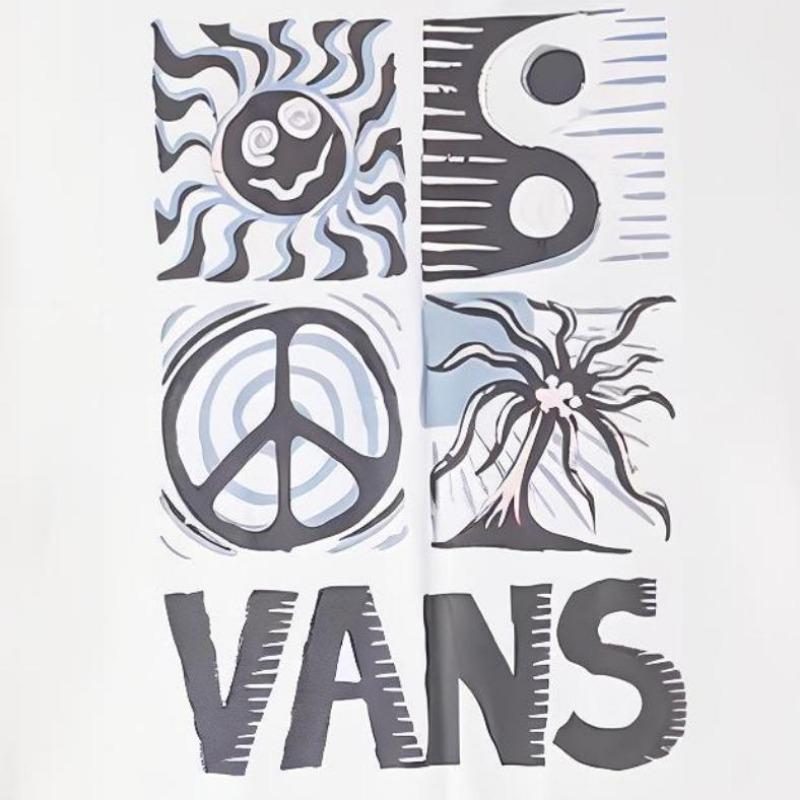 Vans Fun Letter Breathable Printed Comfortable Casual Round Neck Short Sleeve T-Shirt Unisex T-Shirts White VN000GTPWHT
