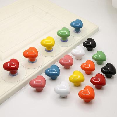 Heart-Shaped Children's Cartoon Ceramic Drawer and Cabinet Handles