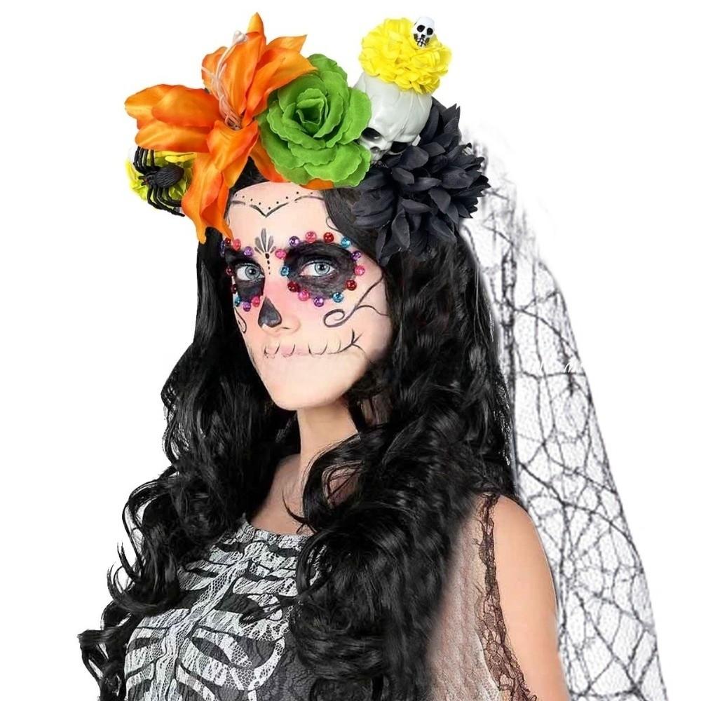 Lace Veil Halloween Veil Headband Halloween Costume Party Headpiece  Hair Accessories