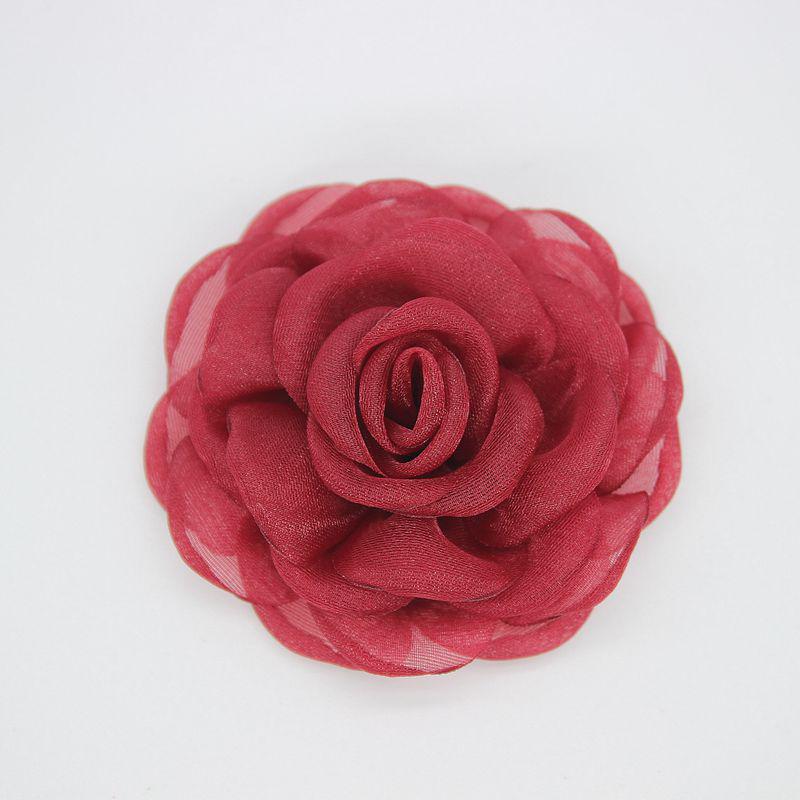 Elegant High-End Silk Camellia Brooch for Ladies