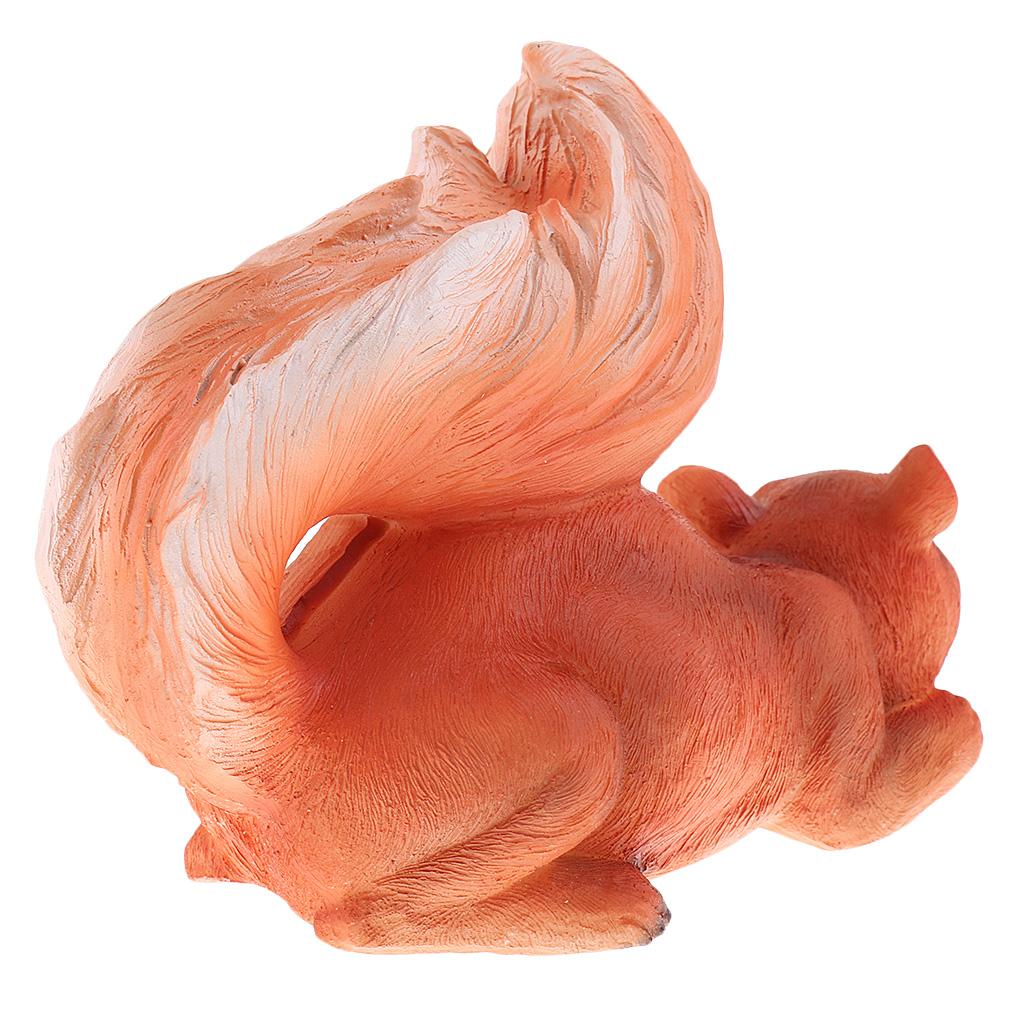 Realistic Squirrel Sculpture Resin Figurine Lawn Ornament Garden Decor for Outdoor Home Table Decoration