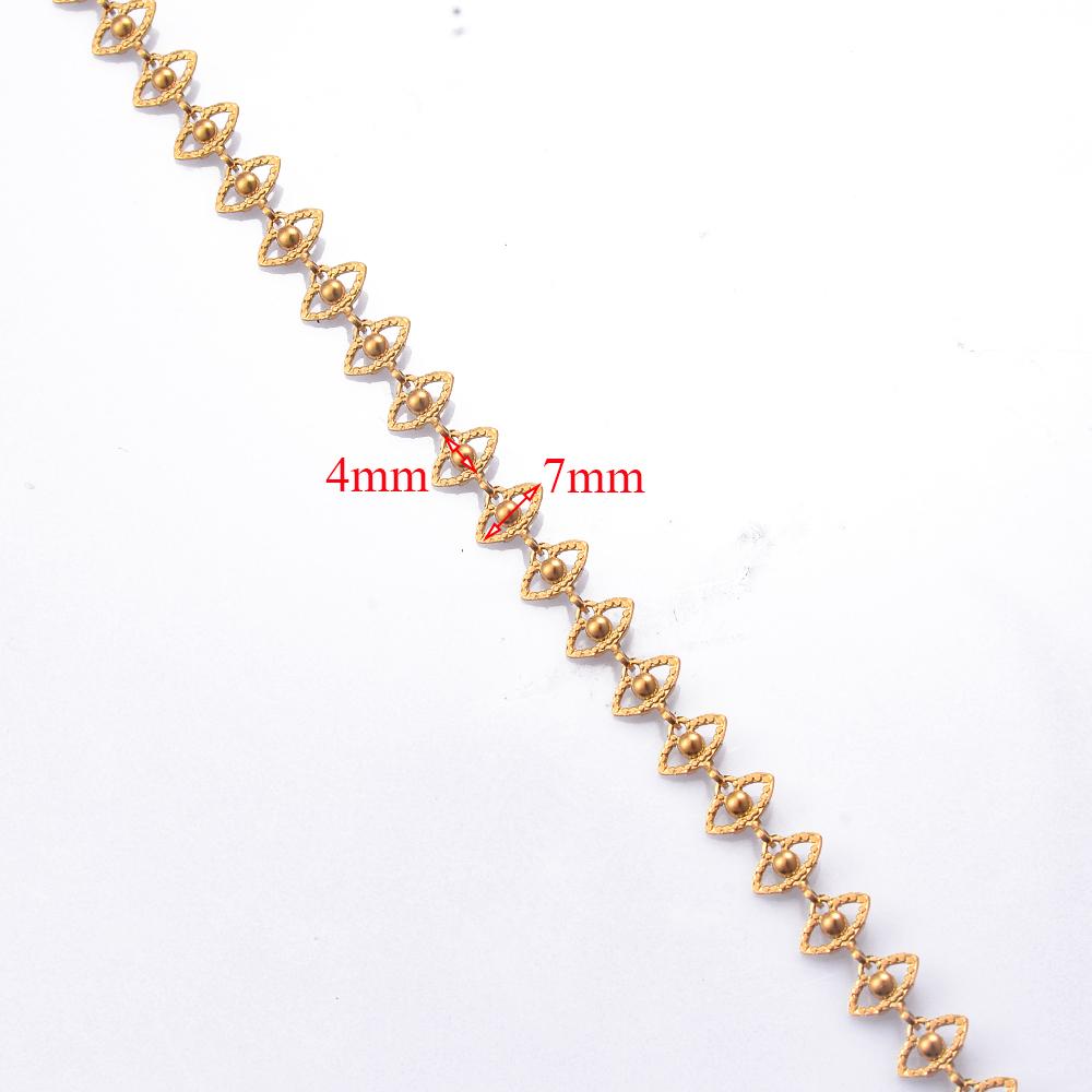 Wholessale 1 Meter Stainles Steel Gold Color Handmade Heart Eye Sunflower Chains for Women Necklace Bracelet Anklet DIY Jewelry