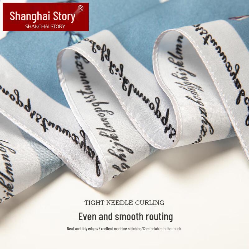 Shanghai Story 100% Mulberry Silk Small Square Scarf