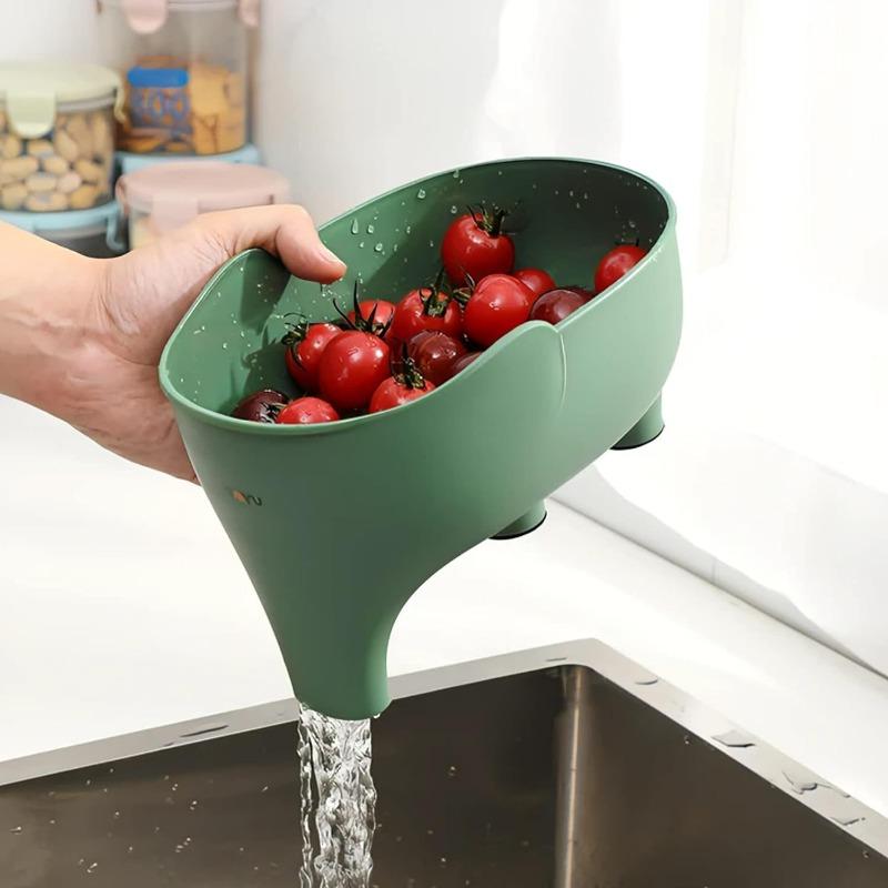 Elephant Shaped Sink Filter Leftover Drain Basket Soup Litter Filter Household Fruit and Vegetable Basket Plastic Drain Basket