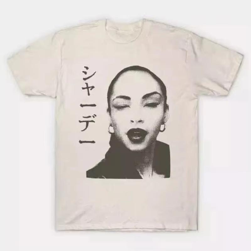 Casual Loose Streetwear Sports Top Vintagehip Popular Tshirt Sade Album Basic Y2k Pattern Printed Tshirt