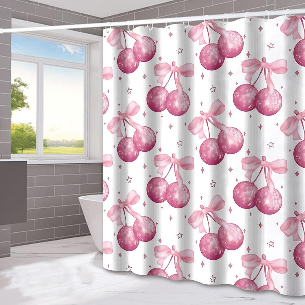Santa Claus'S Bow Tie Washable Dirt-Resistant Shower Curtain Shower Head Waterproof Polyester Bath Curtain For Home Decor