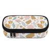 Pencil Bag Printed 300D Polyester Secure Zipper Closure with Main Pocket Mesh Layer and Removable Pen Divider for Boys Girls