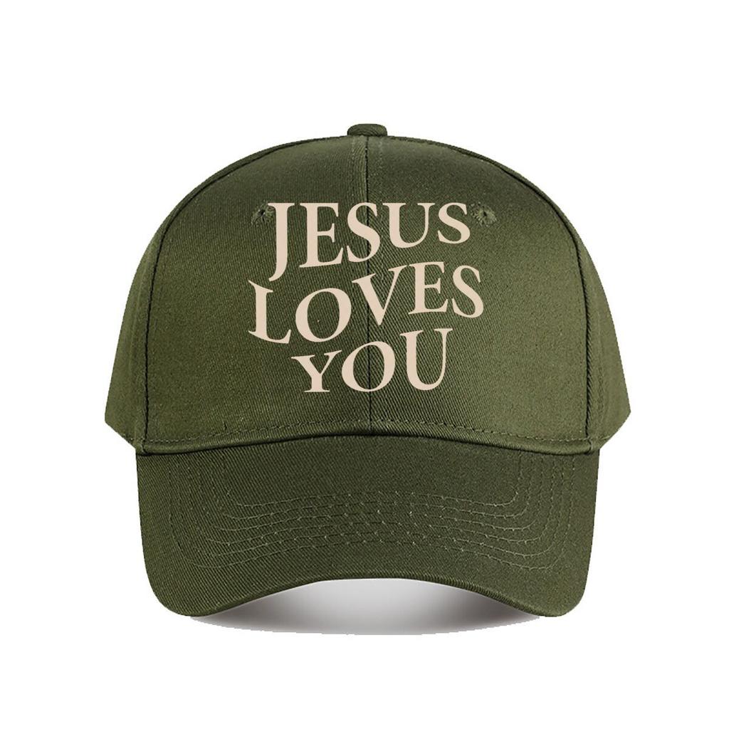 Jesus Loves You Christian Canvas Wall Art Baseball Cap Fashion Unisex Sunhat Womens Outdoor Sports