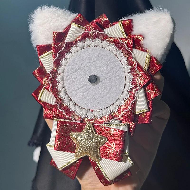 Cute Lolita Badge Base Tray with Cat Ear Handmade Badge Holders for Itabag Ornament Decoration DIY Handcrafted Accessorie