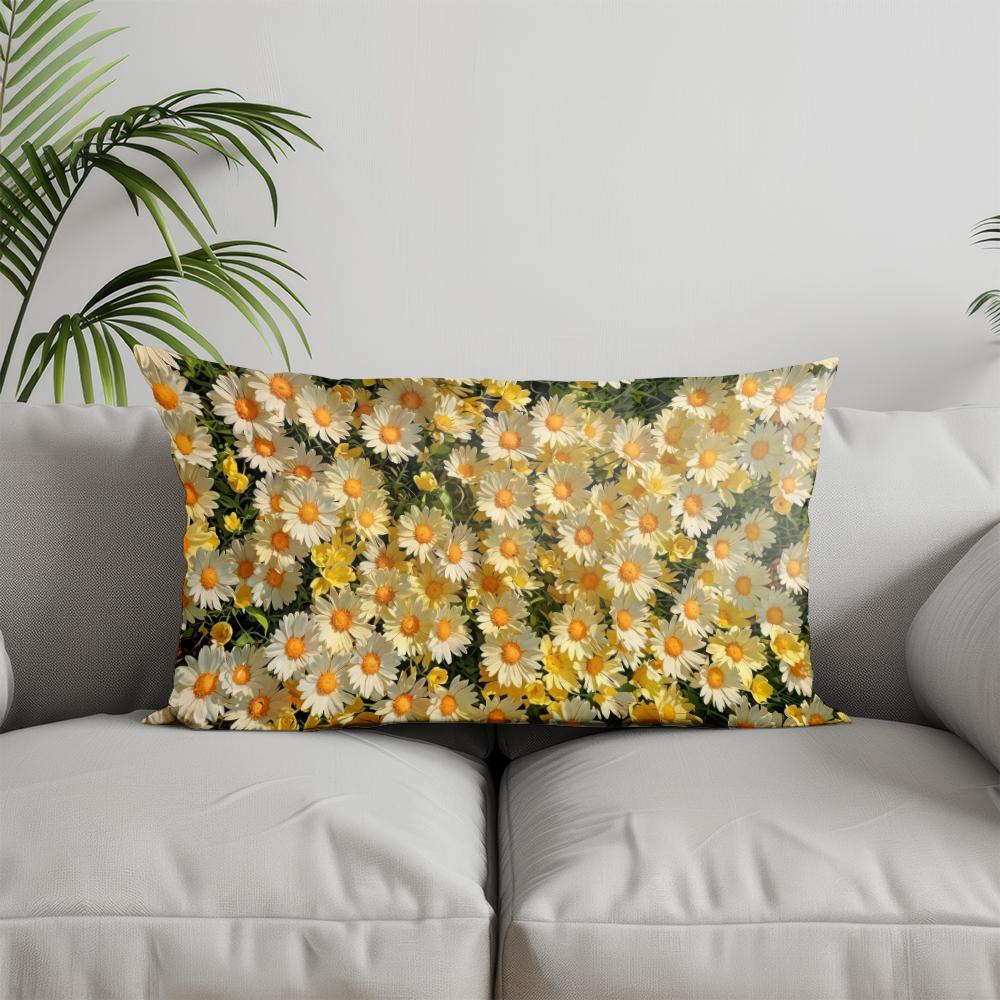 Home Decor Colorful Floral Patterned Pillowcase Suitable For Sofa Bedroom Car Pillow Cover Cushion Rectangular Back Cushion