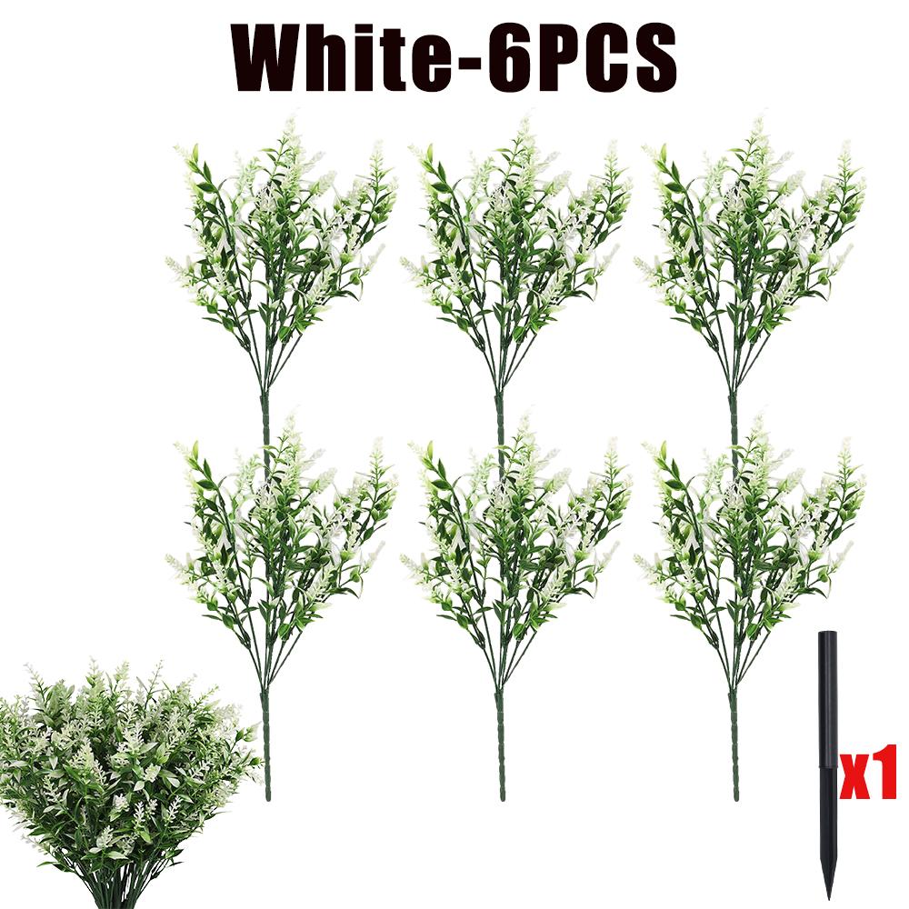 

6-18PCS Bundles Artificial Lavender Flowers Outdoor Flowers Uv Resistant Artificial Plants Fake Shrubs Flowers Greenery Bushes 34CM