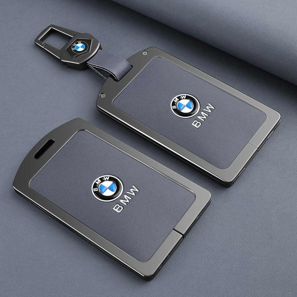Zinc Alloy Leather Key Case Shell Buckle Car Key Cover Fit For BMW 1 3 5 7 Series X1 X3 X5 X6 X7 535le Auto Keychain Accessories