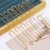 5-10pcs/lot Gold Safety Pins Brooches Blank Base Brooch Pin with Holes Fasteners Pin For DIY Jewelry Making Supplies Accessories
