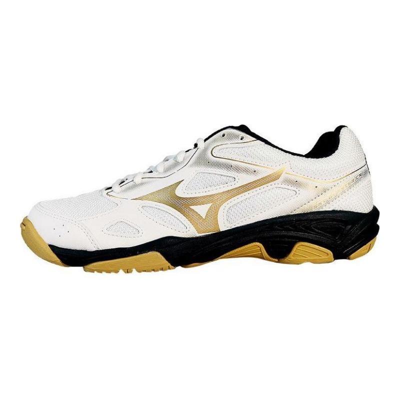 Mizuno Sky Blaster CN Unisex Low-Top Badminton Shoes White Gold 71GA234601 36