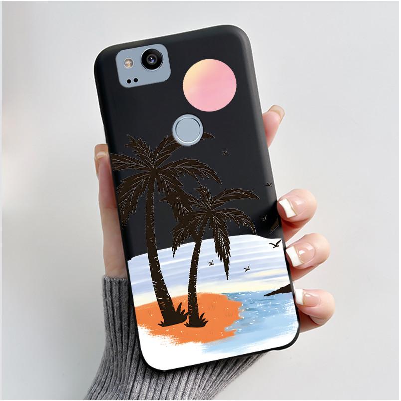 Cute Case For Google Pixel 2 / Pixel 2XL Printing Shell Pixel 1 XL Pixel1 Protective Cover Soft Silicone Cartoon Black Casing
