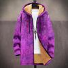 New Jacket Multi-colored Pattern Elements B1 Zipper Hooded Cardigan Thickened Winter Fleece Trendy Padded Clothes