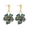 European and American Spring/Summer New Drip Oil Flower Earrings for Women Elegant Retro Palace Style Flower Earrings Earrings