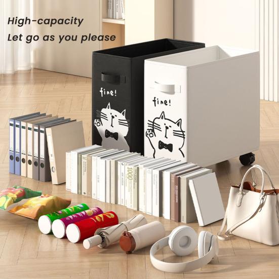 Storage Basket Laundry Bin with Wheels Handle Design Large Capacity