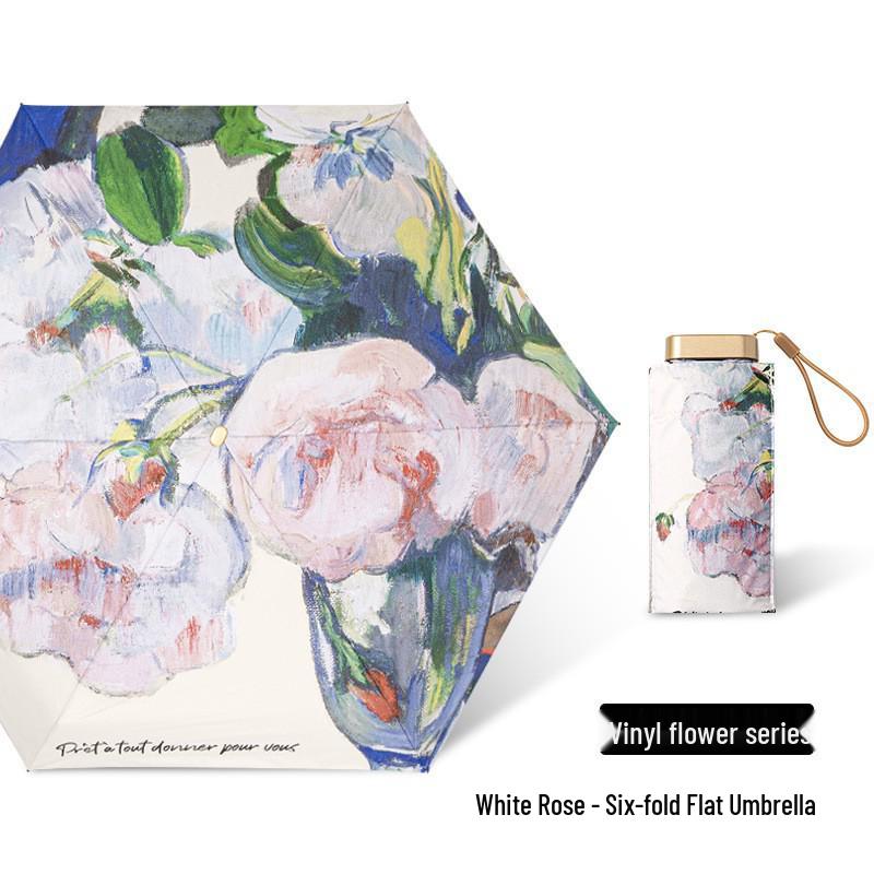 Zhi Retro Cherry Six-Fold Dual-Use Sunscreen Umbrella