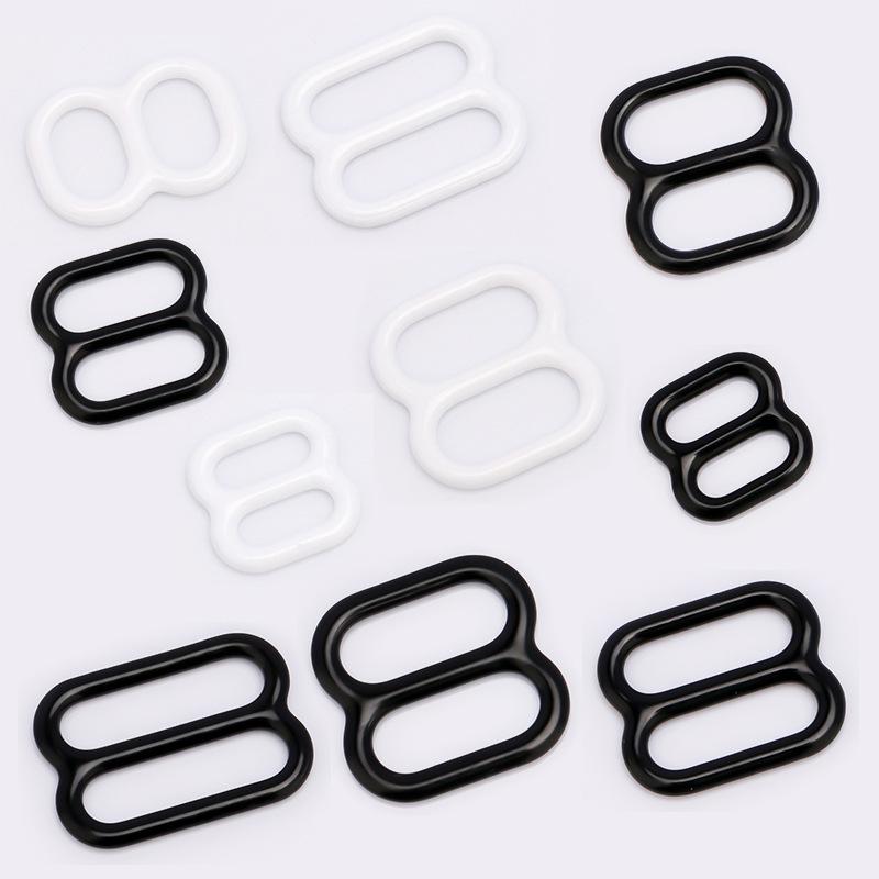Adjustable Metal O-Ring Bra Strap Buckles, Japanese-Style, 8-Ring & 9-Ring Adjustment Accessories
