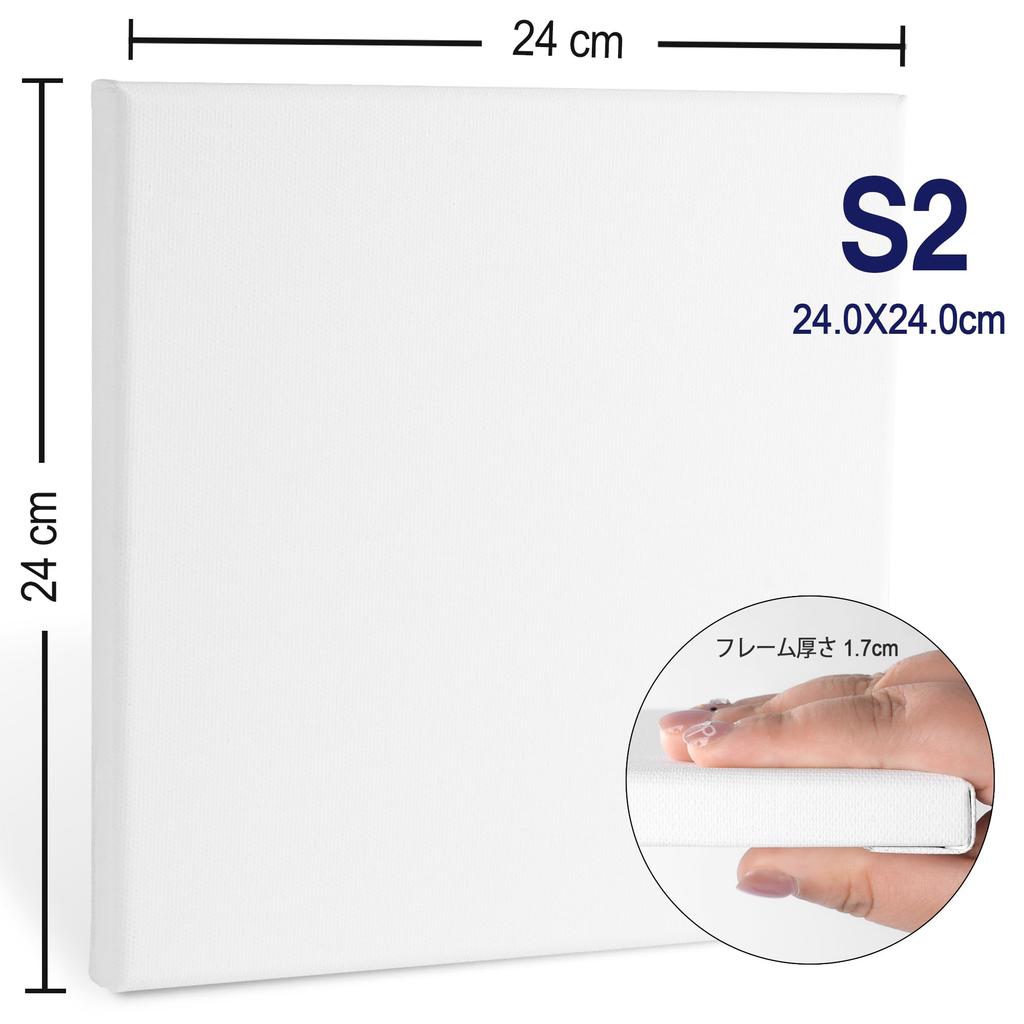 AUREUO Blend Stretched Canvas S2 X 6 Sheets Medium Suitable for and Acrylic Paintings Ideal for Modern and Pop Art Cotton-Synthetic (24.0cm 24.0cm), -