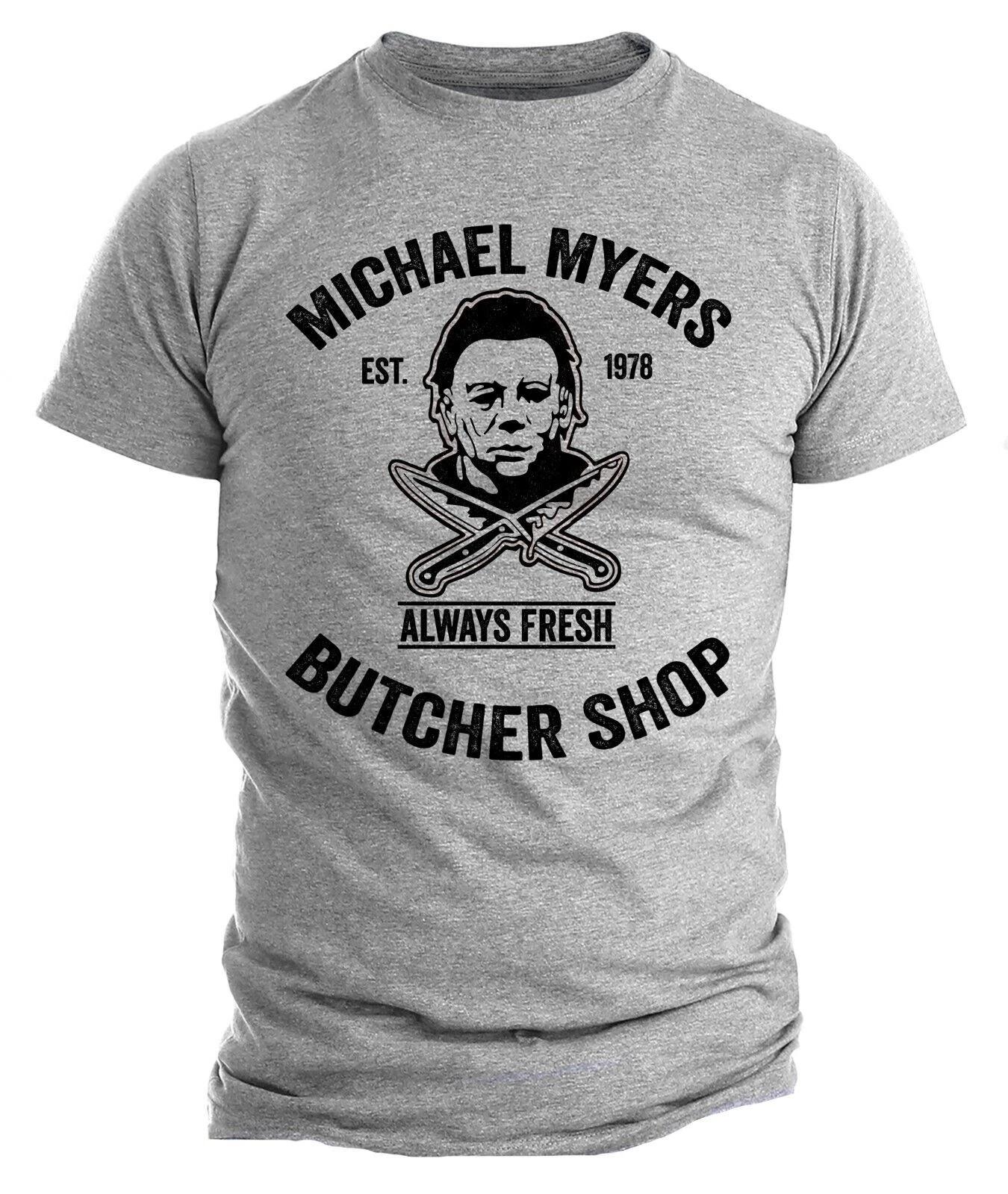 Michael Myers Butcher Shop T-T-shirt, Halloween T-shirt, Funny Horror Movie T-shirt M