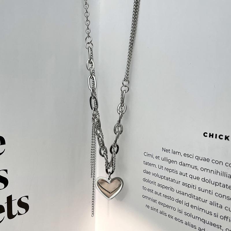 Love Chain Necklace Hip Hop Tide ins Summer 1111 New Design Sweater Chain Titanium Steel Necklace