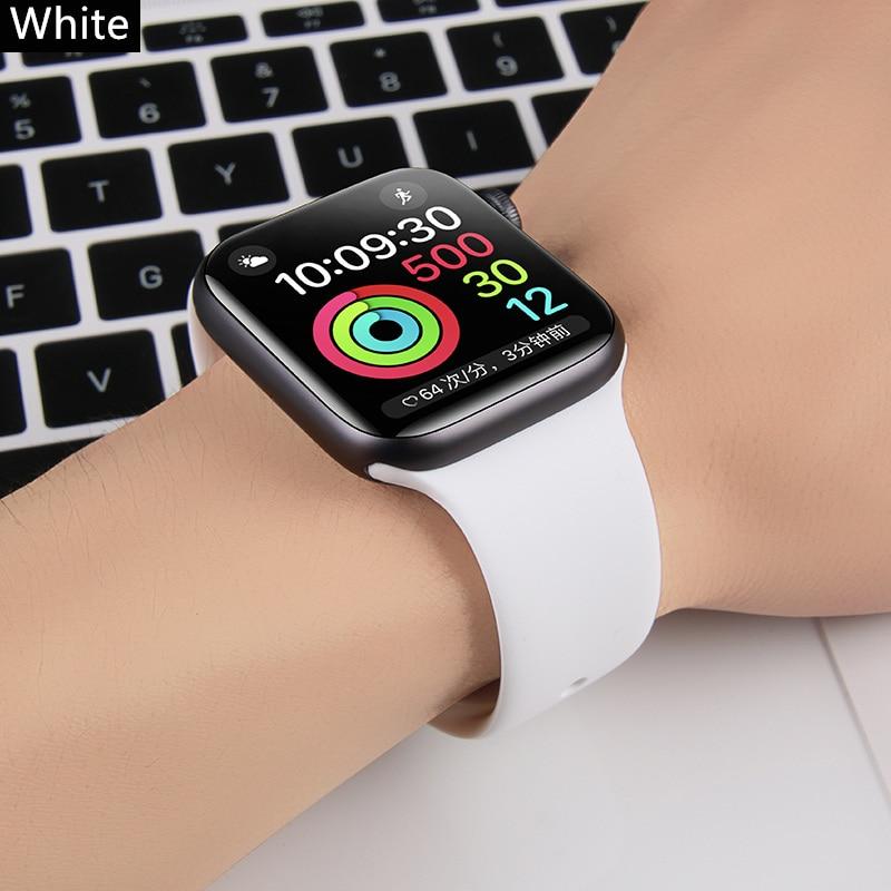 Silicone Strap For Watch Band 44mm 40mm 38mm 42mm Rubber Belt Wristband Bracelet iWatch1 2 3 4 5 Se 6 Band
