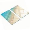 Glass Kitchen Serving Boards with a Beach Wave Graphic 2x30x52 Cm