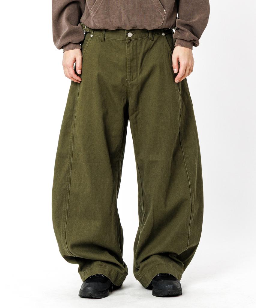 Tegseu Tx306 Curved Baggy Balloon Denim (Khaki)