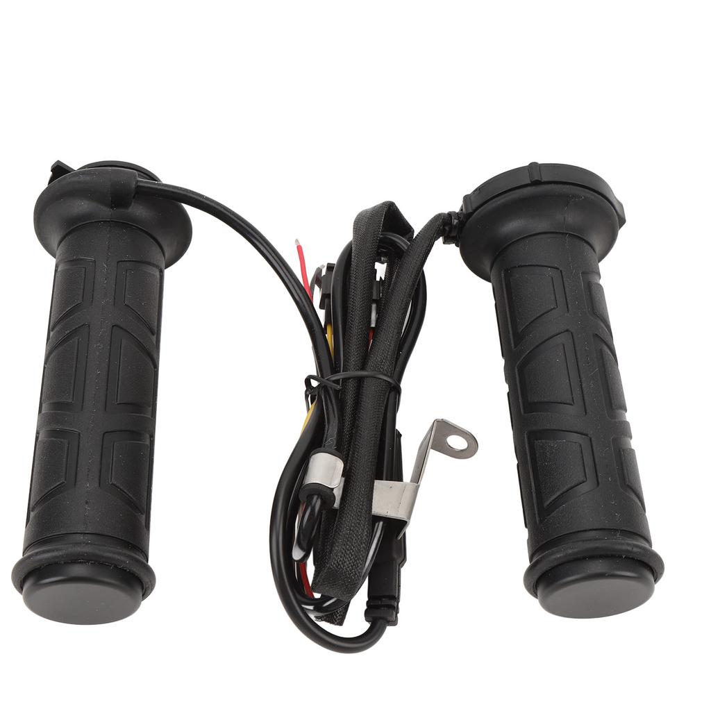 Motorcycle Heated Handlebar Grips Water Resistant DC12V Rubber Electric Hand Grip Warmer with Adjustable Temperature