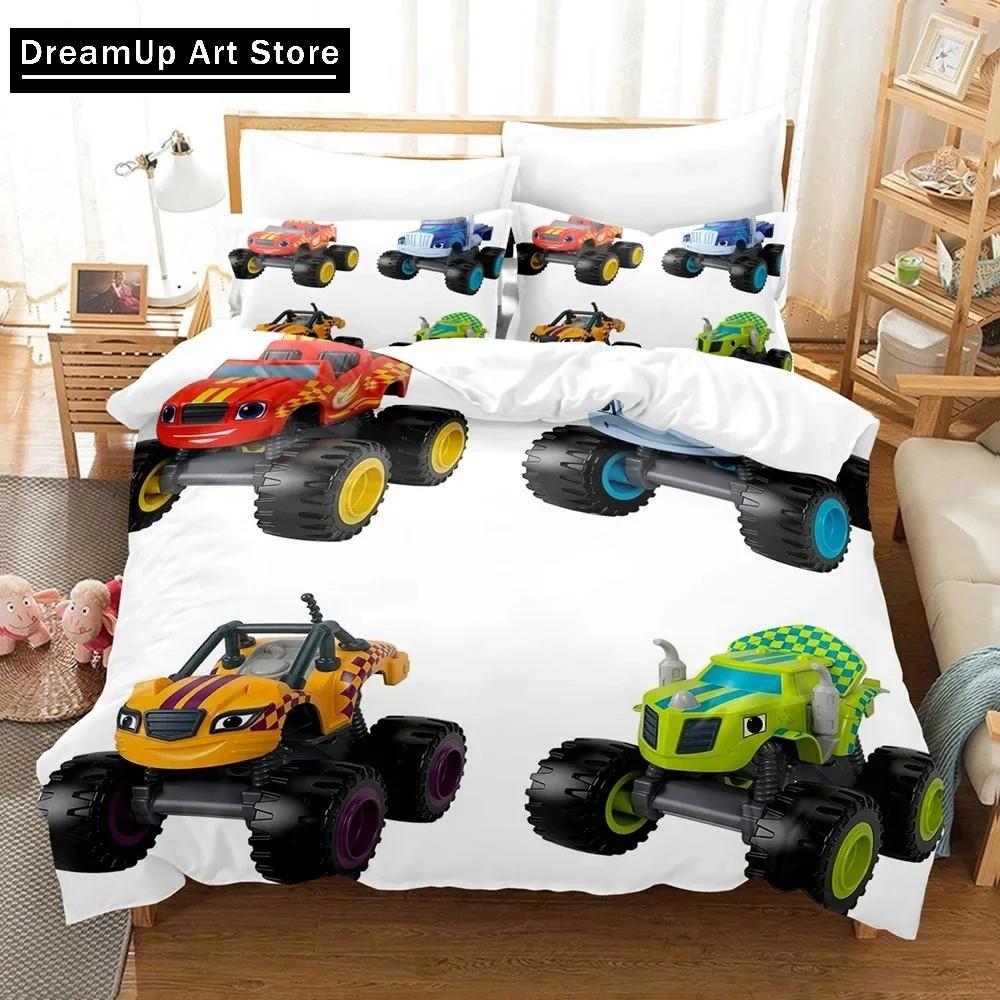 3D Print Blaze N Monster Machines Bedding Set Cartoon Duvet Cover Double Twin Full Queen King Adult Boys Bedclothes Quilt Cover