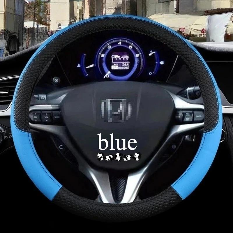 Car Steering Wheel Cover for Honda Civic 2004 2006 2007 2008 2009 2012 2013 2014 2015 PU Leather Non-slip AAccessories 38cm Size