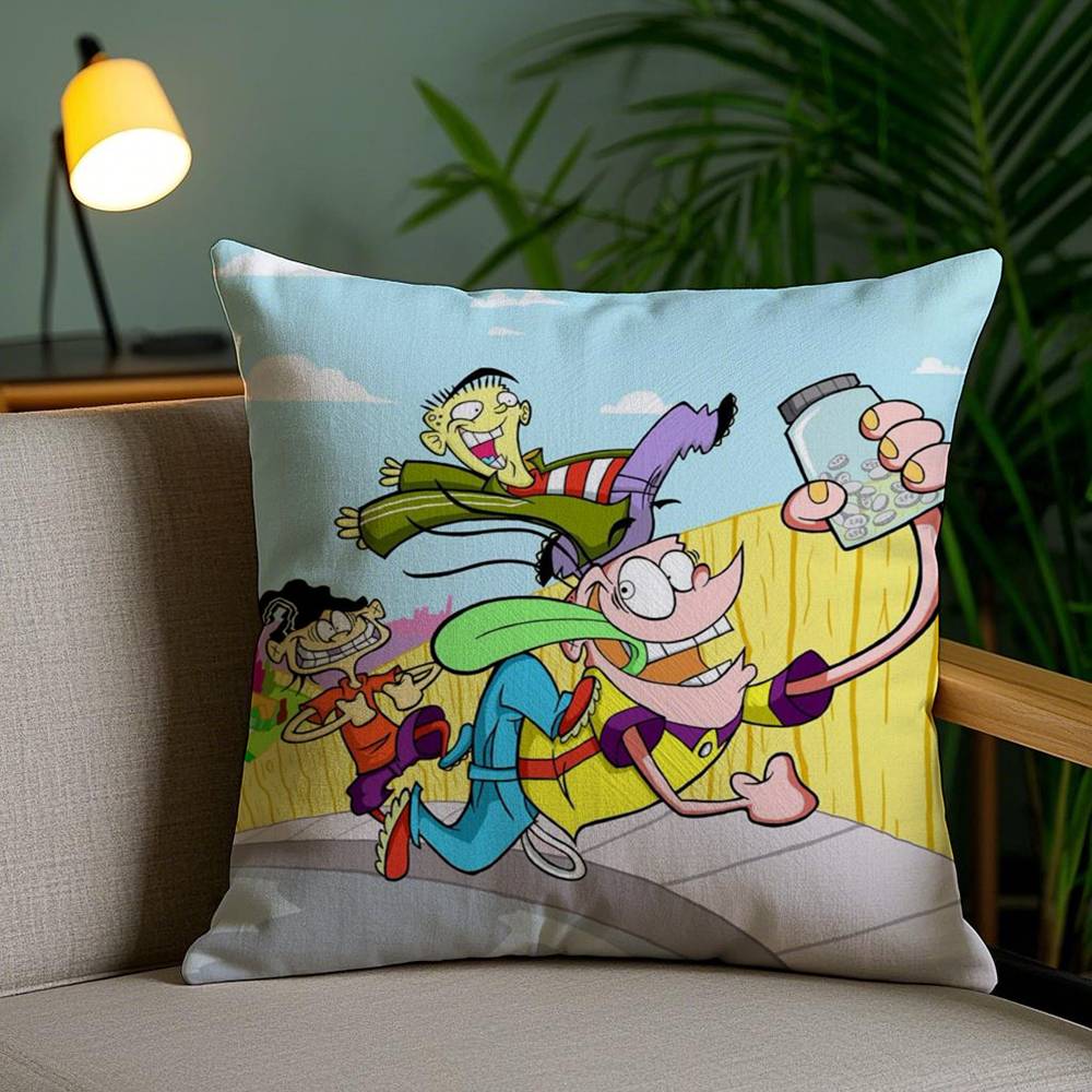 E-Ed Edd N Eddy Pillow Case Home Dorm Chair Back Short Plush Double-sided Printing Office Nap Time Cushion Cover
