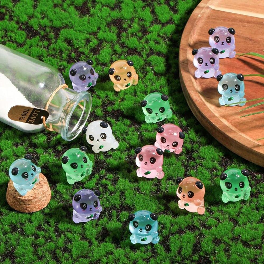 Xiaomi 7/14/21Pcs Luminous Mini Resin Panda Figurines Glow in The Dark Panda Animal Miniature for Landscape Garden Home Decor