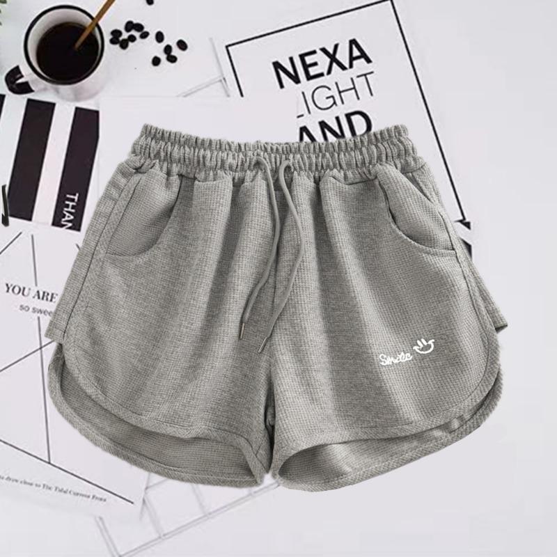 

Большие размеры шорты женские тонкие вышитые свободные спортивные широкие брюки повседневные шорты с высокой талией Spice 3XL серый