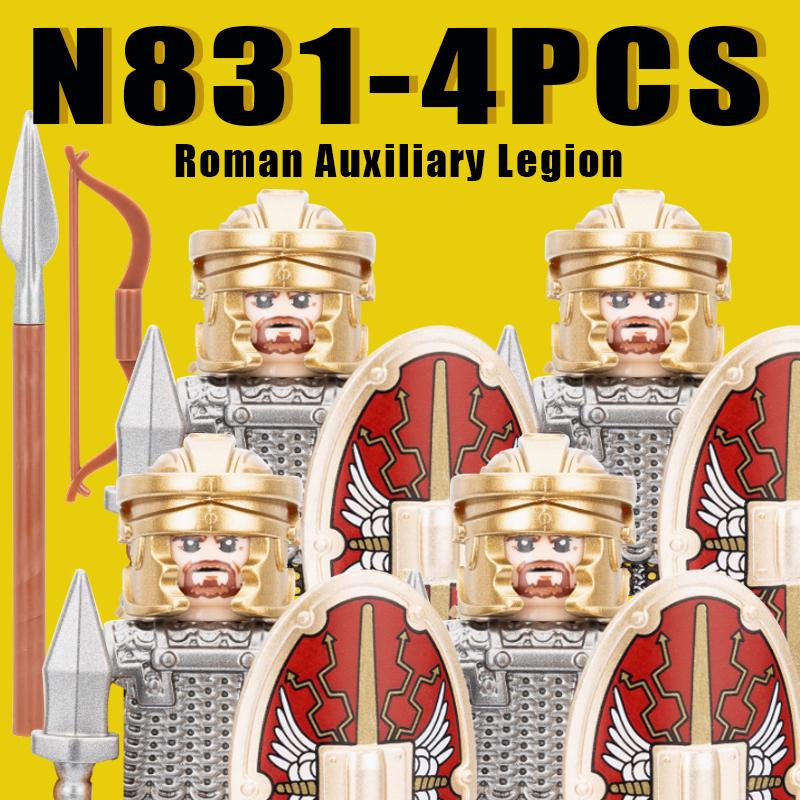 Medieval Military Rome Knights Building Blocks Castle Army Warrior Soldier Figures Crossbowman Shield Sword Legion Bricks Toys