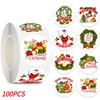 Merry Christmas Stickers Self-adhesive Christmas Tree Santa Claus Seal Labels Holiday Stickers For Gift Sealing Christmas Decor