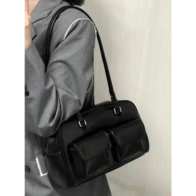 Vintage Zarte Preppy Mädchen Schulter Taschen Streetwear Fashion Alle Spiel Handtaschen Frauen Casual Solide Unterarm Tasche Y2k Ästhetik