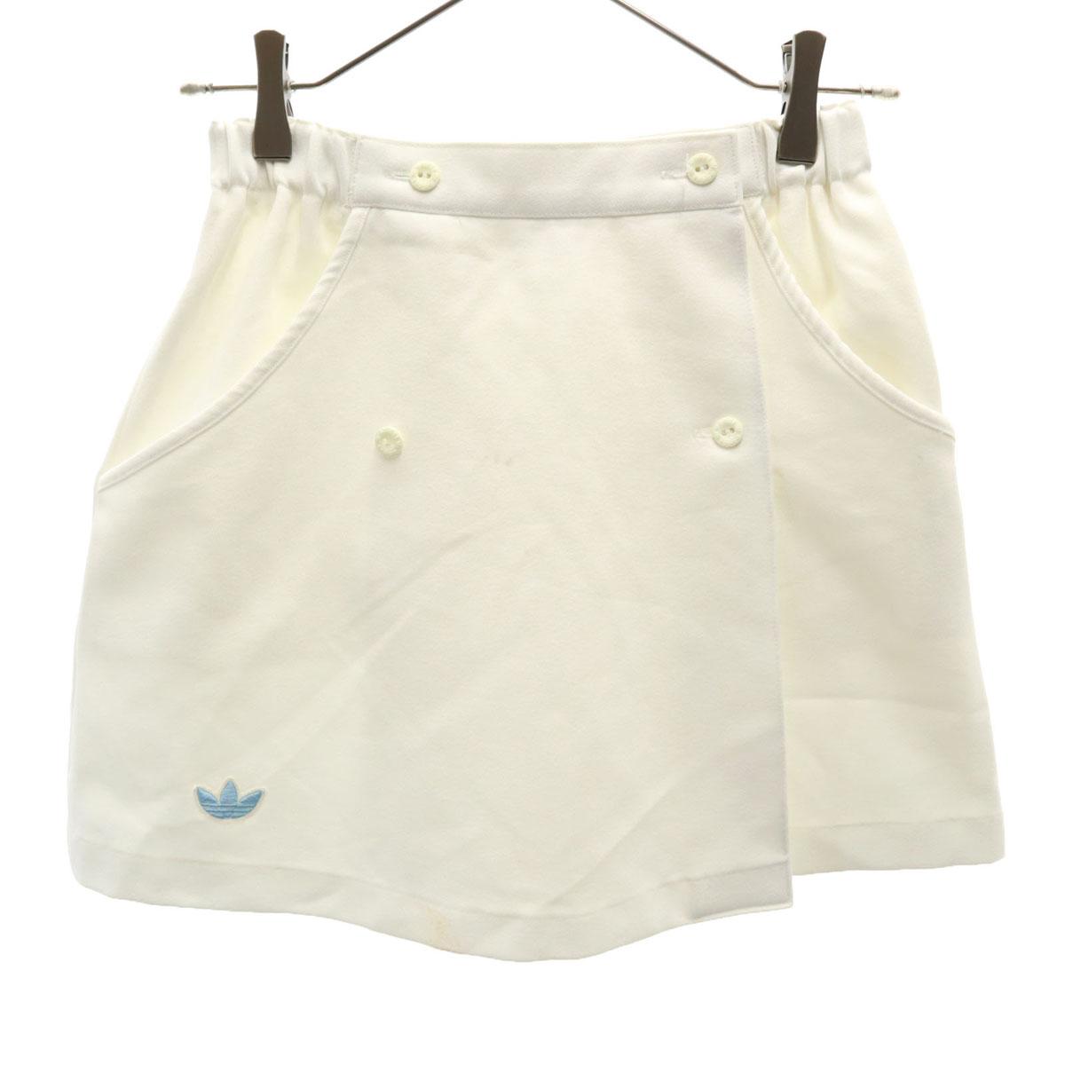 

adidas 80-е винтаж Мини длина Юбка с запахом 11 белая Descente Женская Б/У