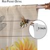 Farmhouse Sunflower Curtains Country Vintage Floral Wooden Board Art Printed Window Drapes Bedroom Kitchen Decor Room Darkening Polyester Master