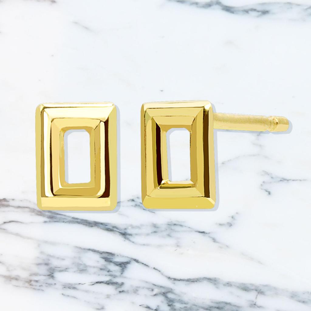 Sears K10 Square Stud 10K Women's Earrings, Gold, se105-0012-yg