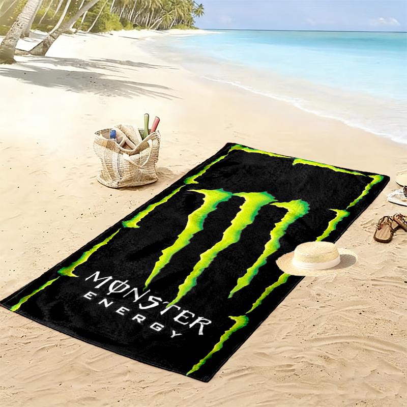 Monster Energy Print Beach Towel, Large Soft Quick Dry Towel for Beach Camping Swimming