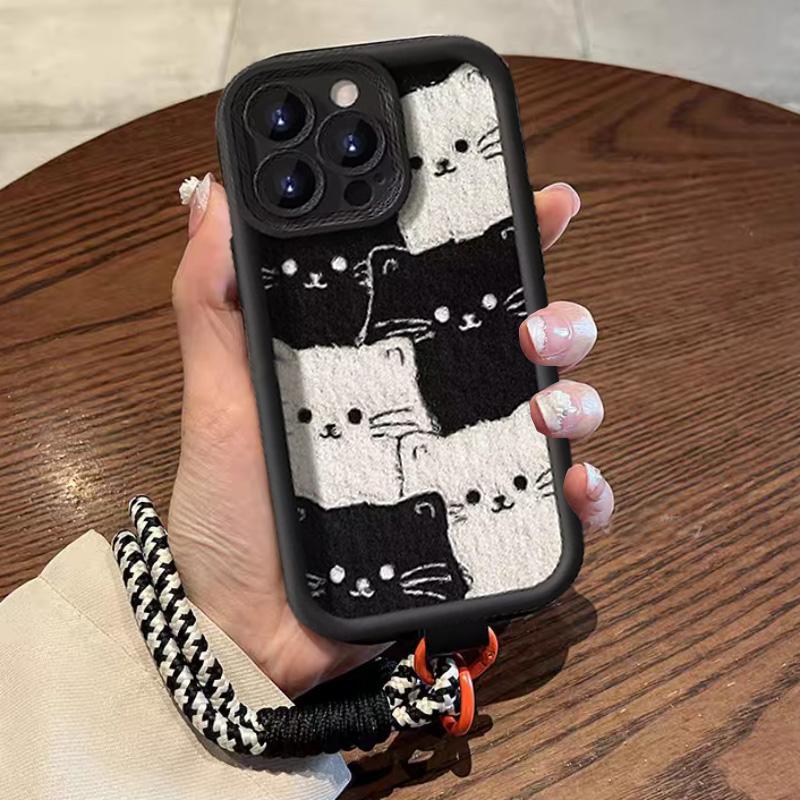 3D Bow Black Cat Lanyard Case For Honor 200 300 400 Pro MAGIC 90 7 Lite 5 6PRO X9C Smart X9 X7 20 Nova5T cover Soft Shockproof