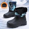 Mens Winter High Top Thickened Fleece Waterproof Non Slip Slip On Snow Boots