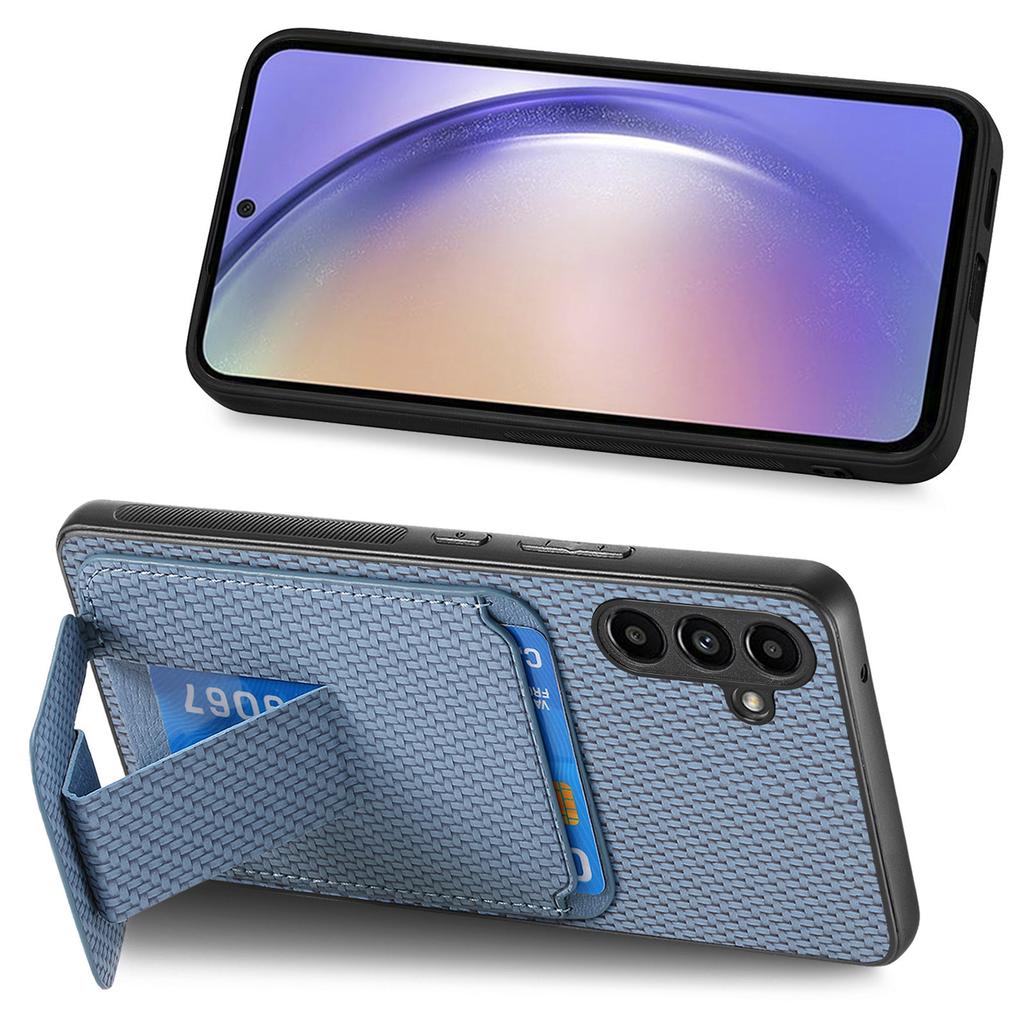 C1-11 for Samsung Galaxy A13 5G/A04s 4G (164.7 x 76.7 x 9.1 mm) Case Folding Kickstand Leather Coated TPU Phone Cover