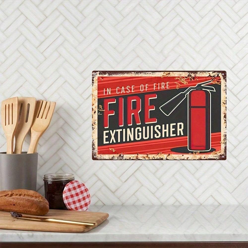 Vintage Fire Extinguisher Metal Sign Retro Garage Wall Decor Industrial Pub Bar Man Cave Plaque